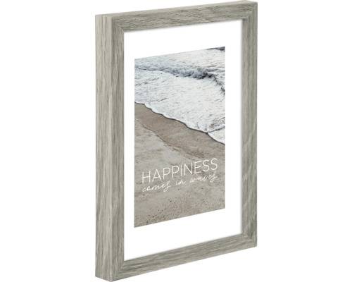 Waves, Glas, MDF-Platten, Grau, Einzelbilderrahmen, Wand, 20 x 28 cm, Rechteckig