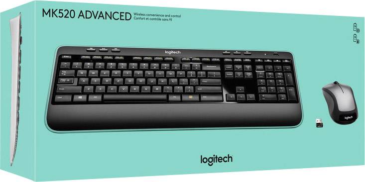 Logitech MK520 Wireless Combo Funk Tastatur, Maus-Set Deutsch, QWERTZ Schwarz