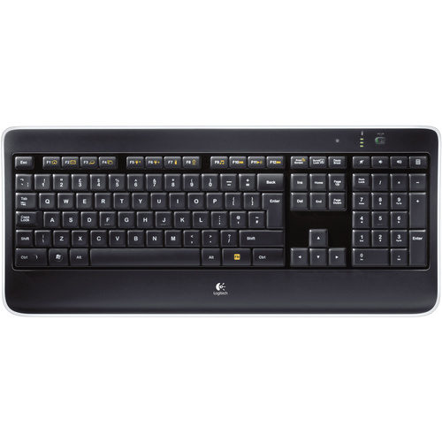 Logitech K800 Wireless Illuminated Keyboard Funk Tastatur Deutsch, QWERTZ, Windows® Schwarz Beleuch