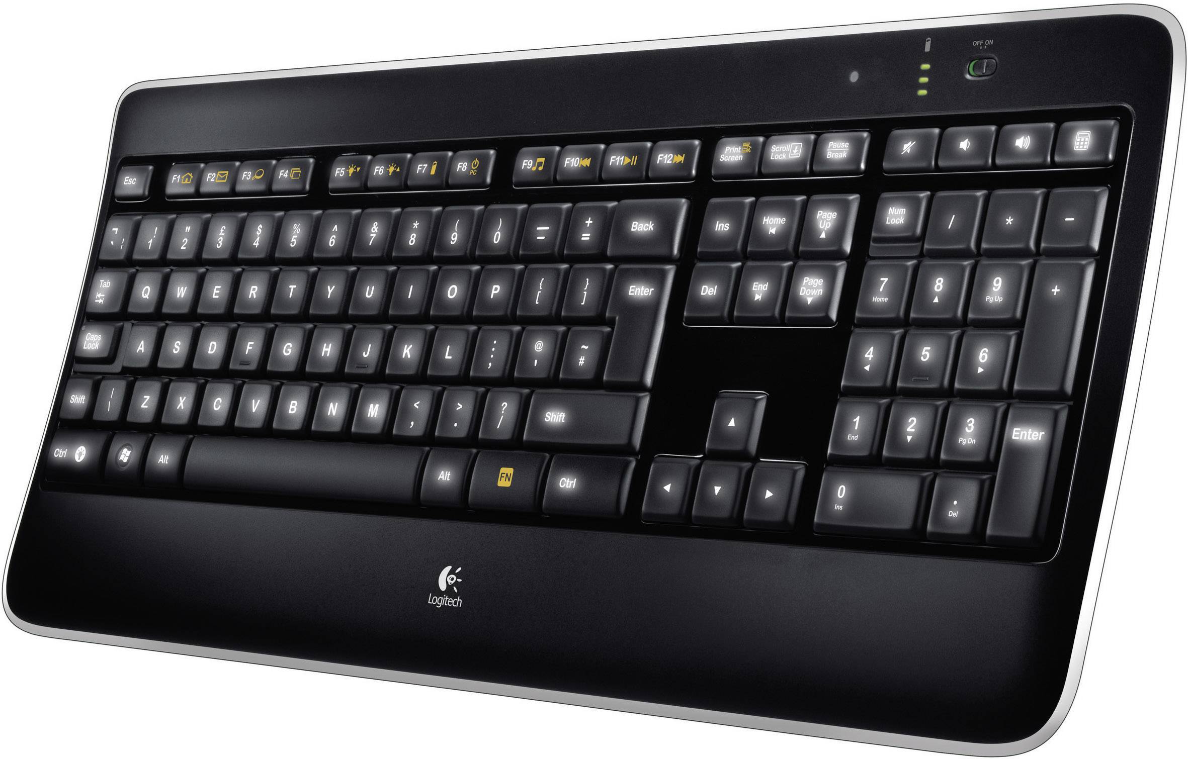Logitech K800 Wireless Illuminated Keyboard Funk Tastatur Deutsch, QWERTZ Schwarz Beleuchtet