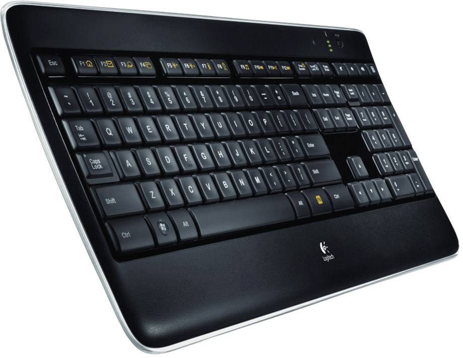 Logitech MX800 Funk-Tastatur,- Maus-Set Beleuchtet Deutsch, QWERTZ, Windows® Schwarz