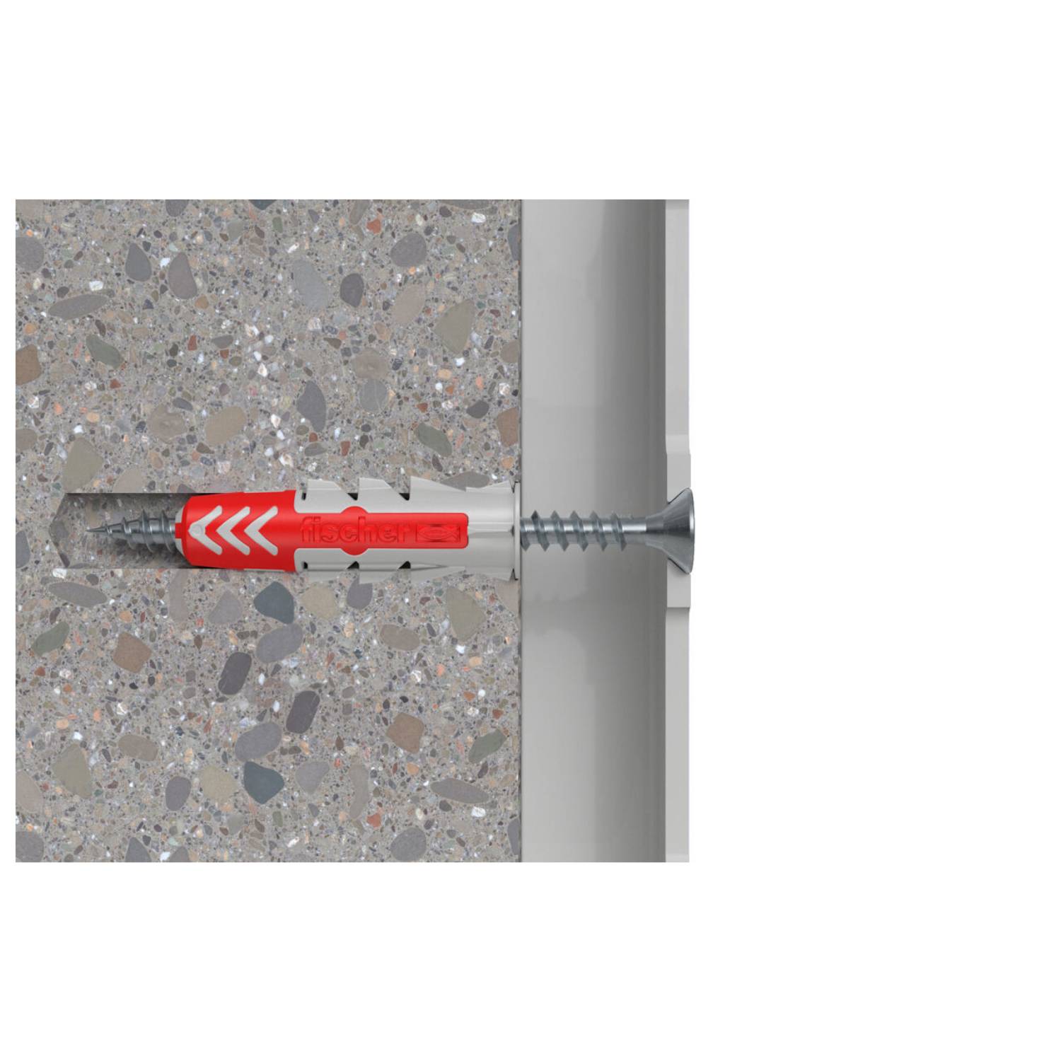 fischer DuoPower, Schrauben- & Dübelsatz, Mauerziegel, Beton, Gipsfaserplatten, Gipskarton, Nylon,