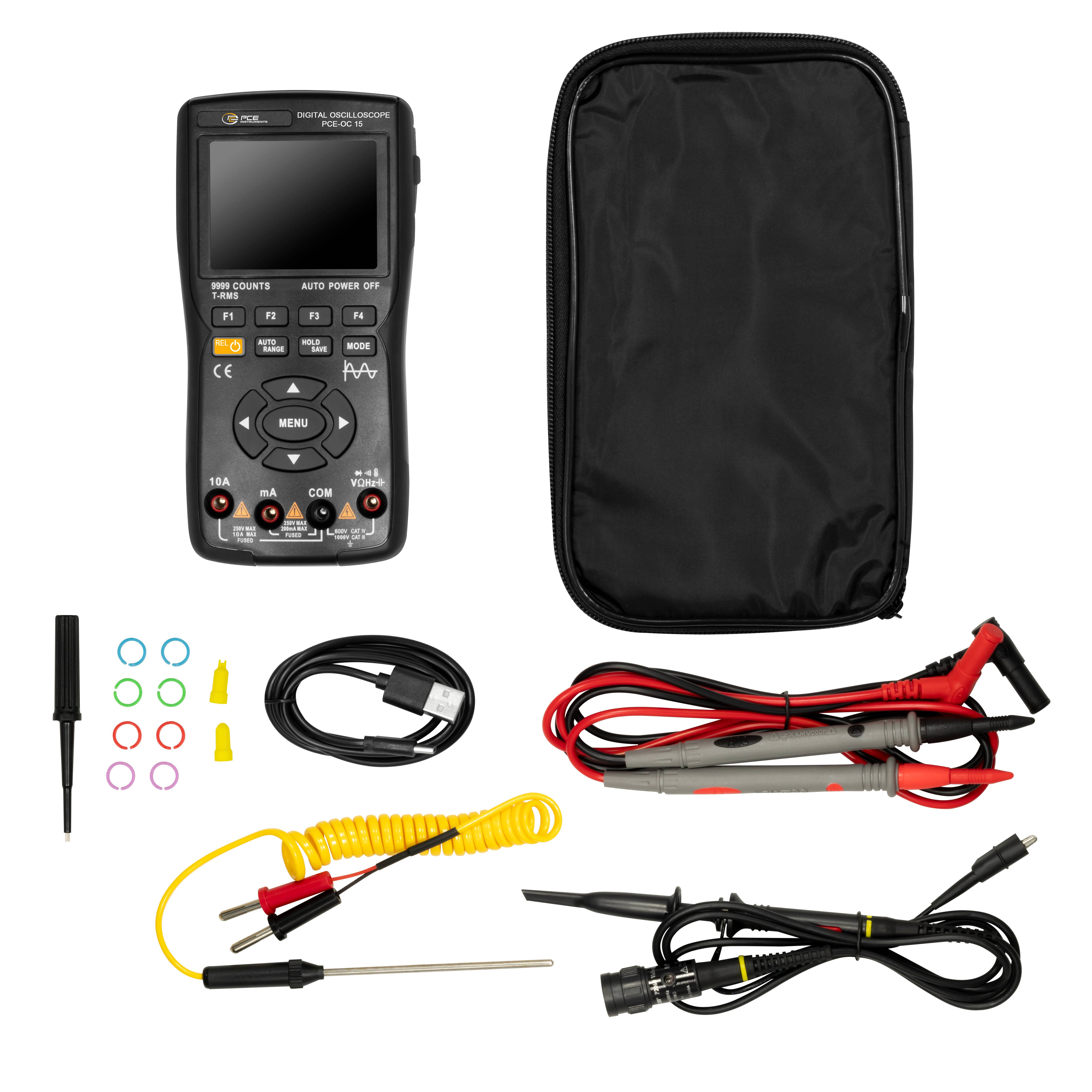PCE Instruments PCE-OC 15 Hand-Multimeter digital Datenlogger, inkl. Prüfkabel