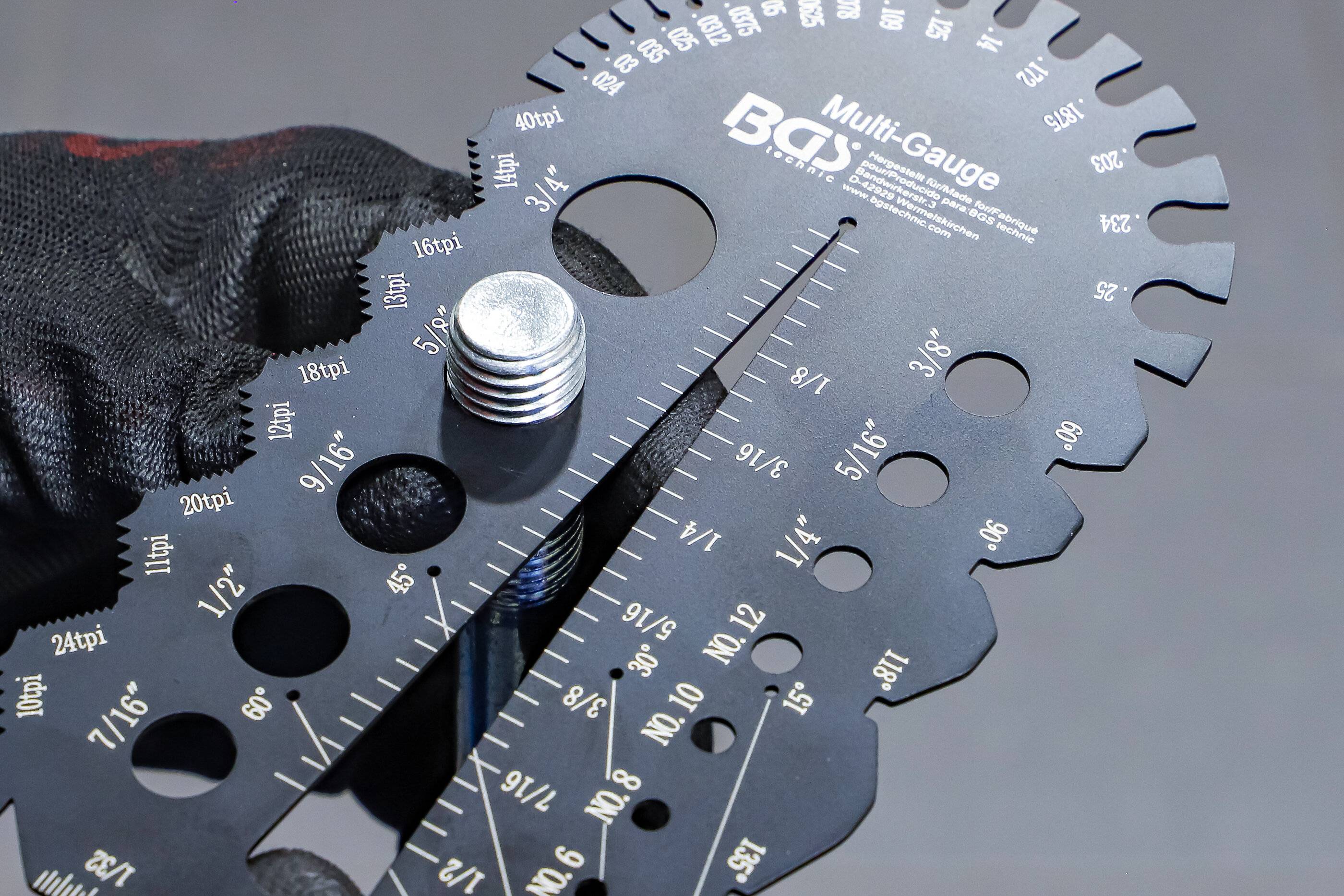 Schrauben- und Gewindeschablone Zollgrößen 1/4 - 2