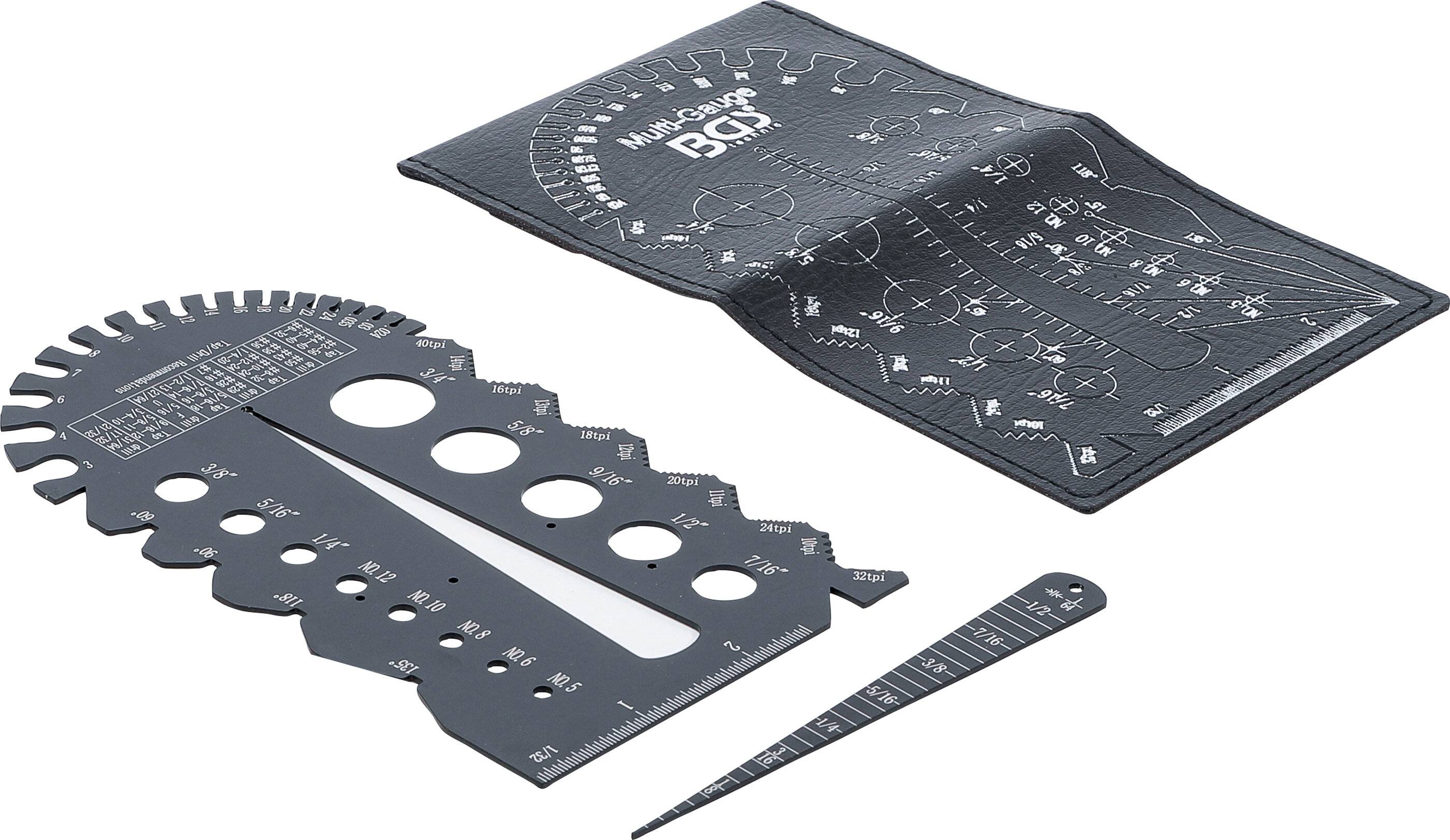 Schrauben- und Gewindeschablone Zollgrößen 1/4 - 2