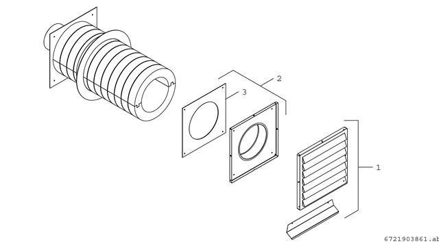 Bosch Wanddurchführung WG 160/1 für Wohnungslüftung, D 160mm, Kunststoff