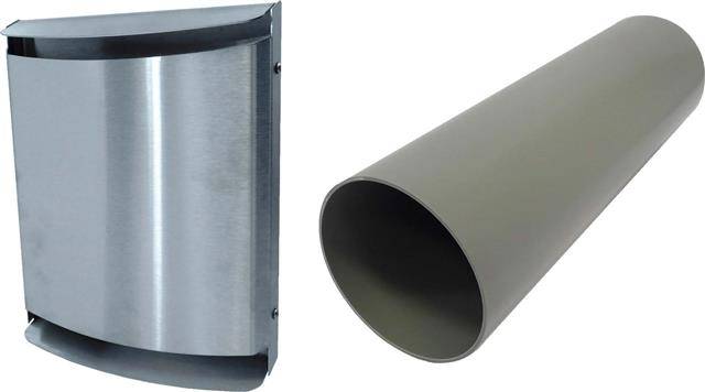 Bosch Lüfter-Rohbauset LRE160 für Dezentrale Lüftung, Metall-Außenhaube, Edelstahl