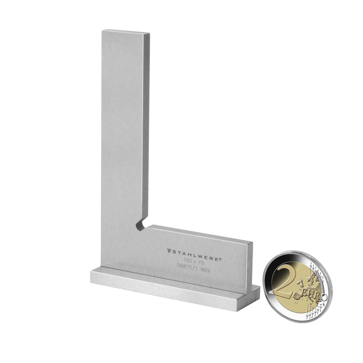 STAHLWERK Anschlagwinkel 90° 100 x 70 mm DIN 875/1 aus rostfreiem Edelstahl