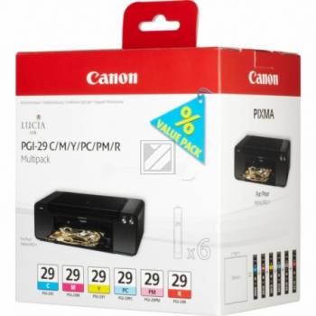 Canon Druckerpatrone PGI-29 Original Kombi-Pack Cyan, Magenta, Gelb, Foto Cyan, Foto Magenta, Rot 4873B005