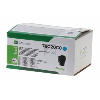 Lexmark Rückgabe Tonerkassette CS421 CS521 CS622 CX421 CX522 CX622 CX625 Original Cyan 1400 Seiten 78C20C0