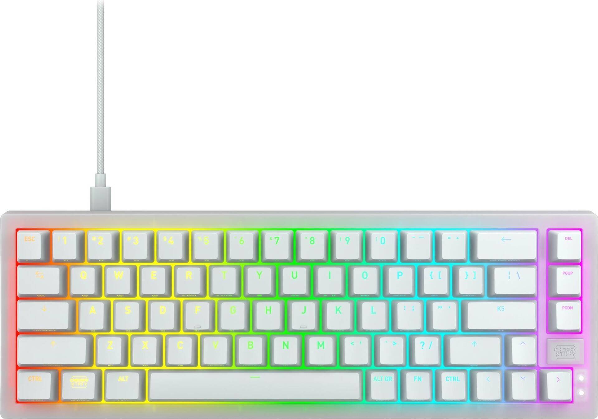 Cherry XTRFY K5V2 - Tastatur - 65% - compact - hintergrundbeleuchtet - QWERTY - USA - Tastenschalter