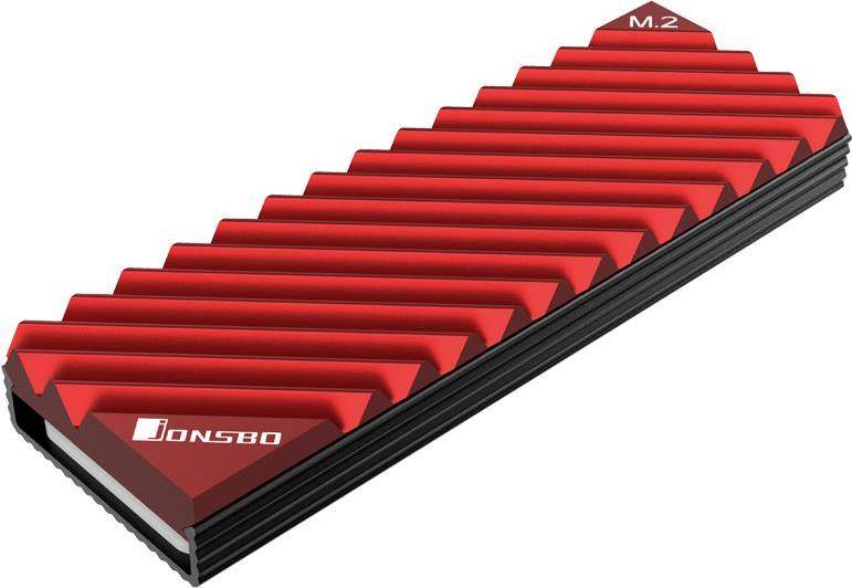 Jonsbo M.2-3 RED Computer Kühlkomponente Solid-State-Laufwerk Kühlkörper 1 Stück(e) Schwarz