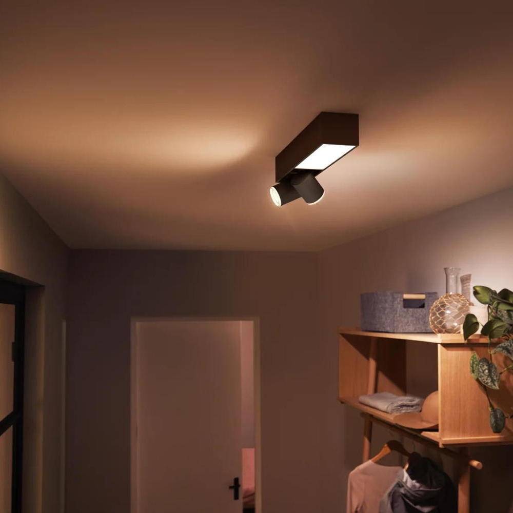 Philips Hue Bluetooth White & Color Ambiance Deckenleuchte Centris in Schwarz 22,4W 1410lm 2x GU10