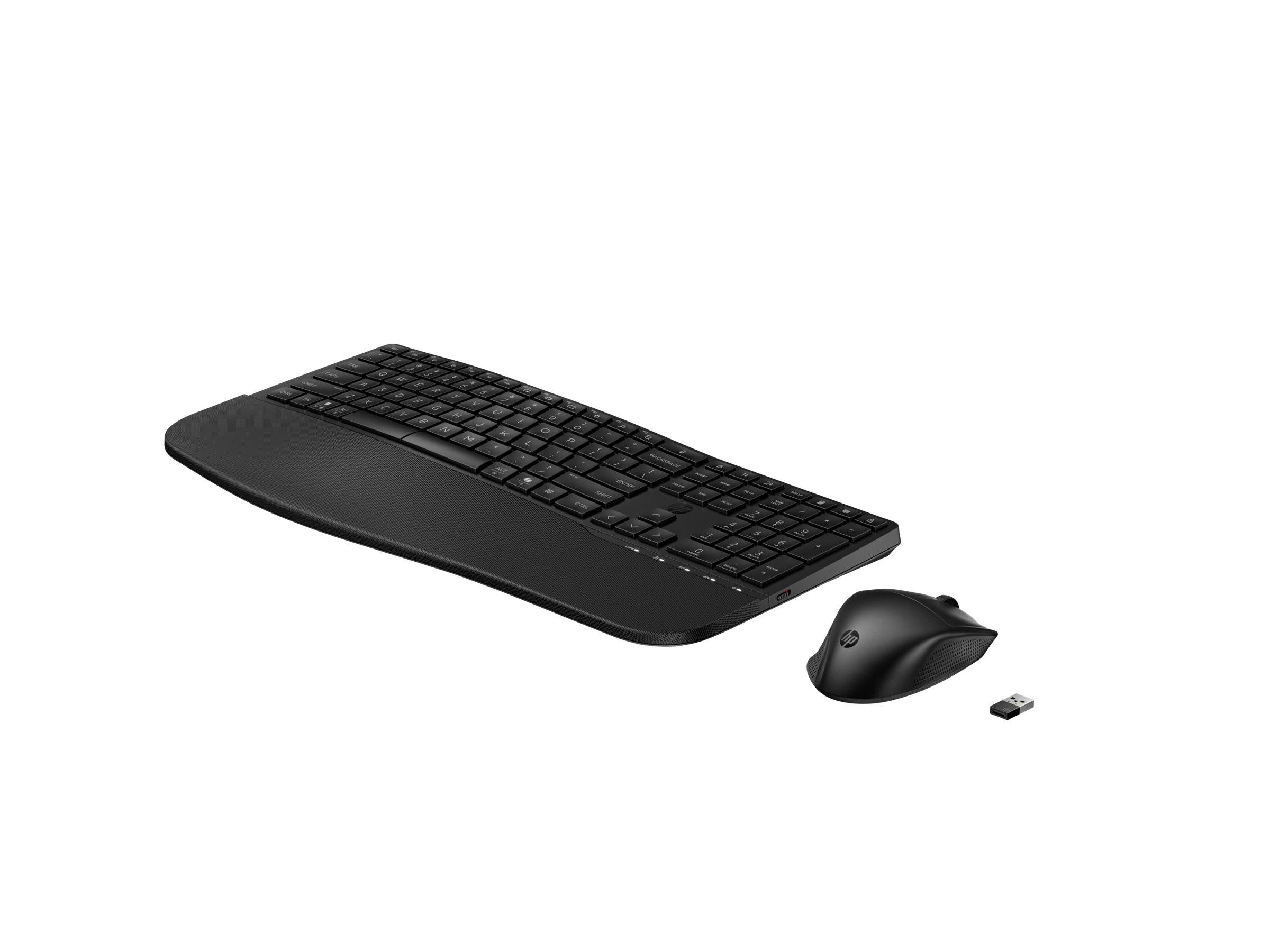 HP 680 Comfort Tastatur-und-Maus-Set Dual Mode 3-Zonen-Layout Multi-Device 23 programmierbare Tasten OS Auto-Detection flacher Tastenhub full size