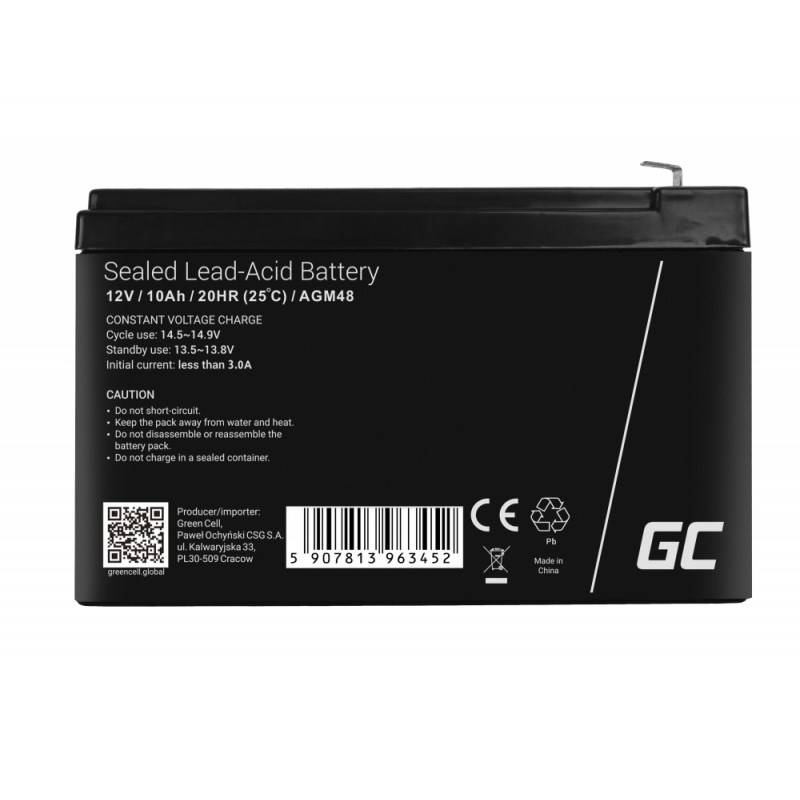 Green Cell - Batterie - Bleisäure - 10 Ah - Schwarz