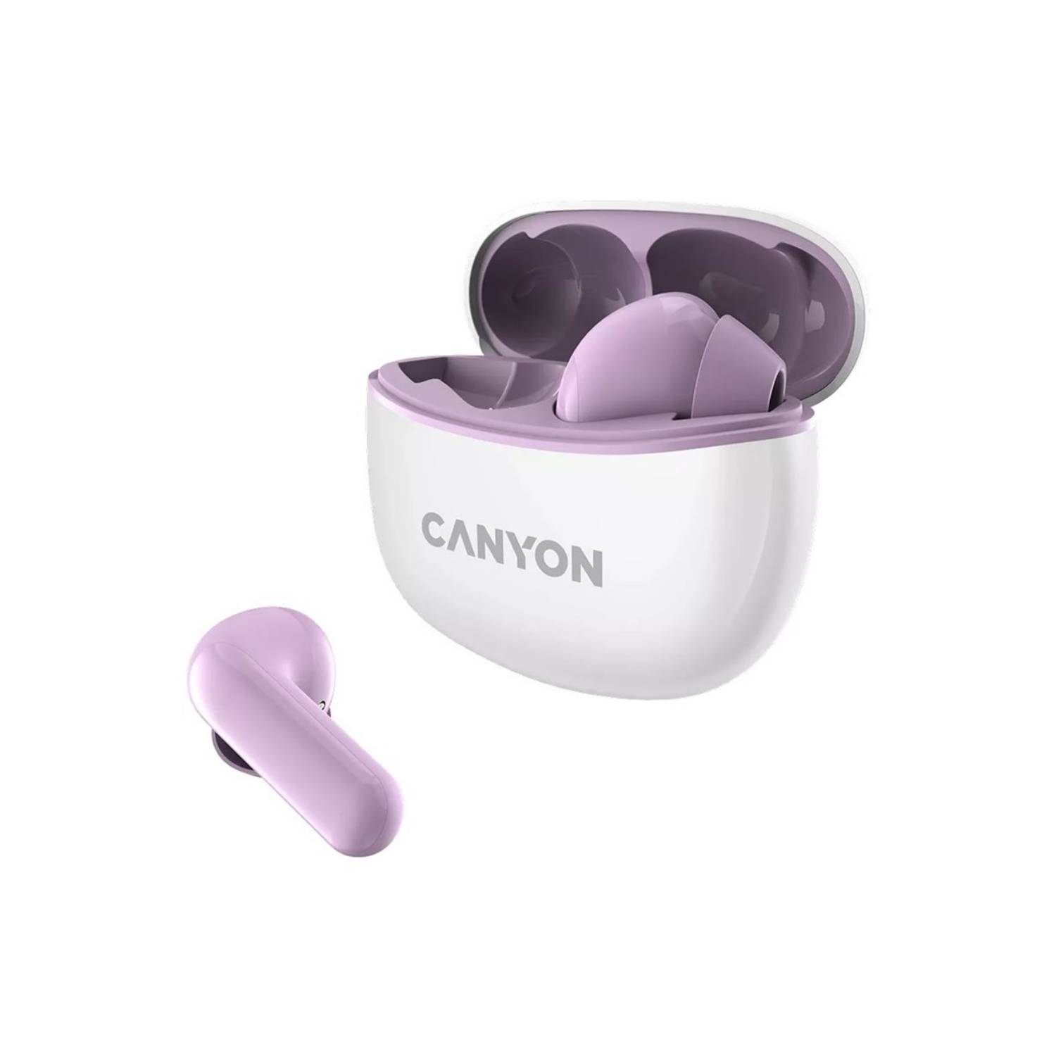 CANYON In-Ear Kopfhörer TWS-5, Purple Bluetooth 5.3, Berührungssteuerung, Ladeeingang: USB-C