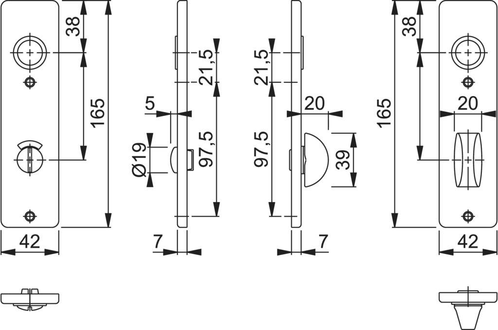 Hoppe Kurzschild 202KP, WC, F2