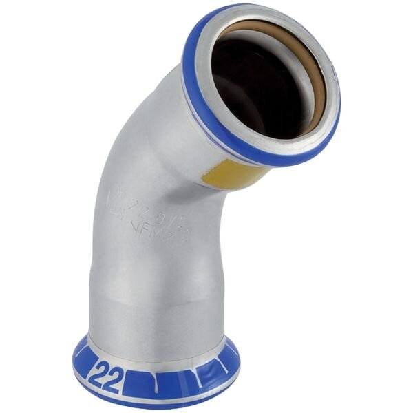Geberit Gas-Bogen Mapress, 45°, Ø18mm, Pressfitting, Edelstahl, 1 Stk.