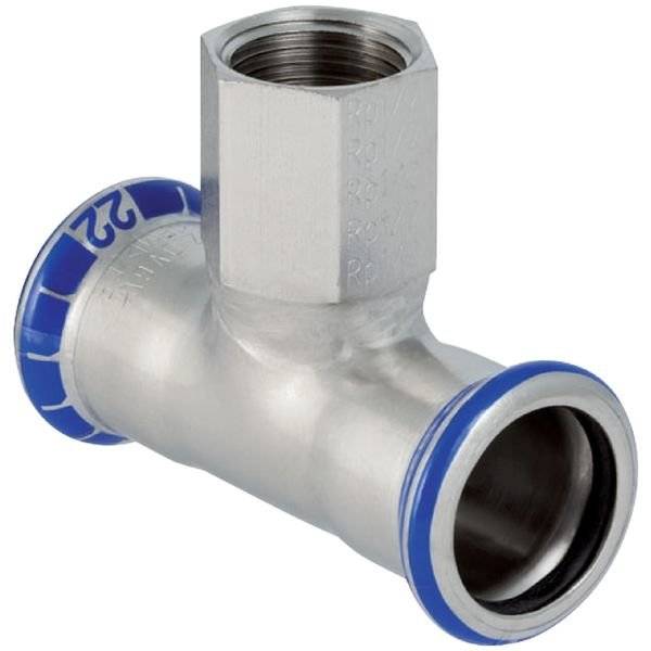 Geberit T-Stück Mapress Edelstahl, Ø76,1mm x Rp3/4", Innengewinde, Pressmuffen, Edelstahl 1.4401, 1 Stk.