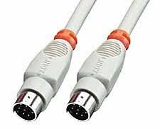 LINDY Seriell Anschlusskabel [1x Mini-DIN-Stecker - 1x Mini-DIN-Stecker] 2.00 m Grau