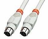 LINDY Seriell Anschlusskabel [1x Mini-DIN-Stecker - 1x Mini-DIN-Stecker] 2.00 m Grau