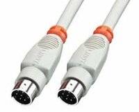 LINDY Seriell Anschlusskabel [1x Mini-DIN-Stecker - 1x Mini-DIN-Stecker] 2.00 m Grau