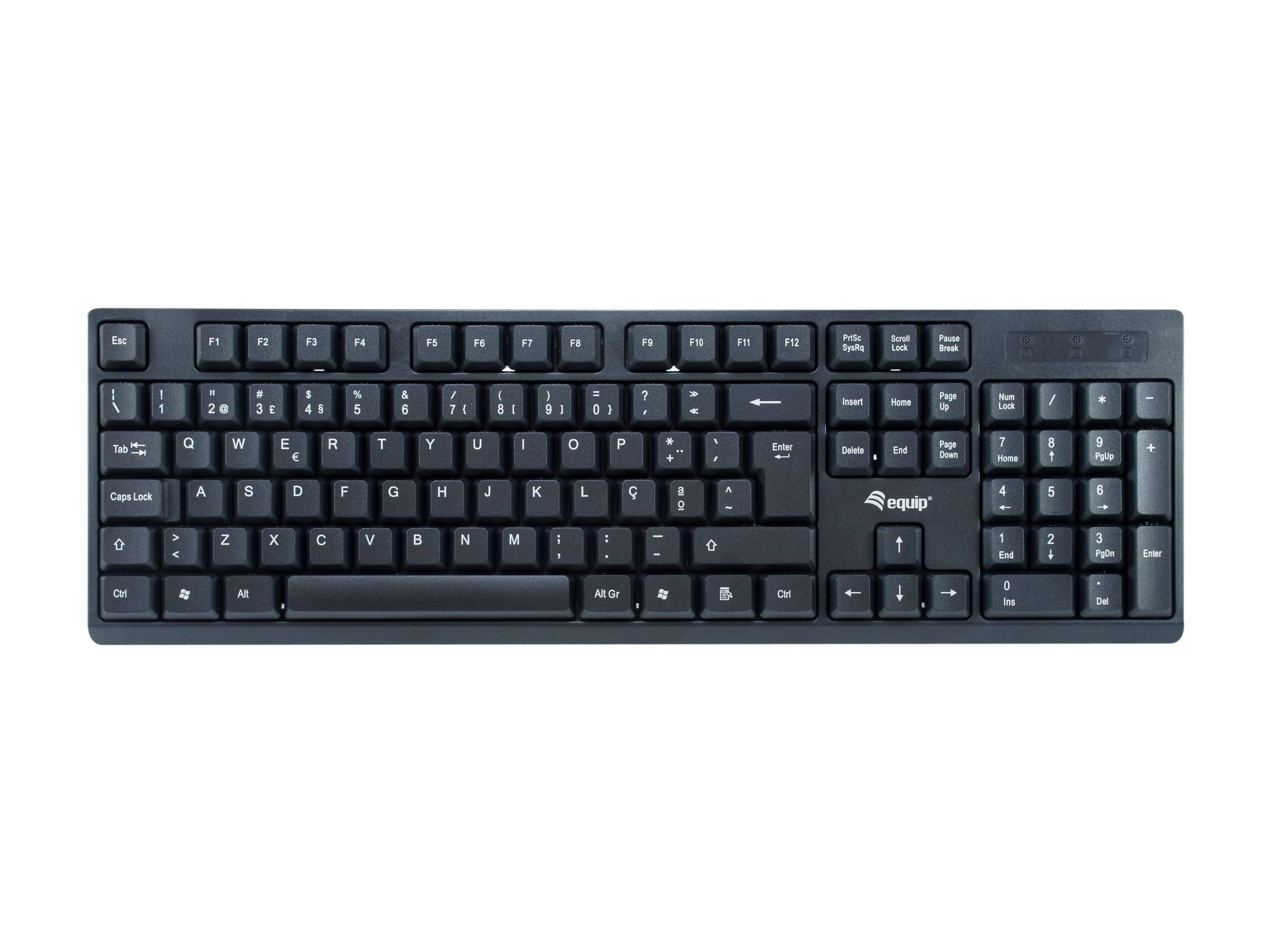 Equip Kabelloses Tastatur und Mausset - Kabellos - RF Wireless - Schwarz - Maus enthalten - TL: Portugiesisch, QWERTY