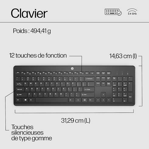 HP 230 Wireless Keyboard Black