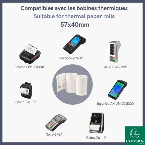 EXACOMPTA Thermorollen für Kassensysteme, 57 mm x 18 m (8700561)