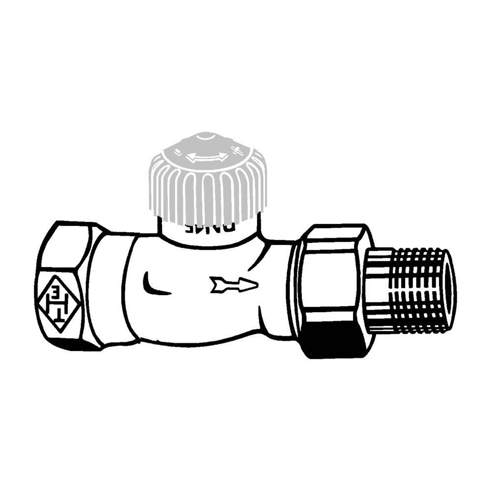 IMI Heimeier Thermostat-Ventilunterteil mit geringem Widerstand, Durchgangsform DN 20