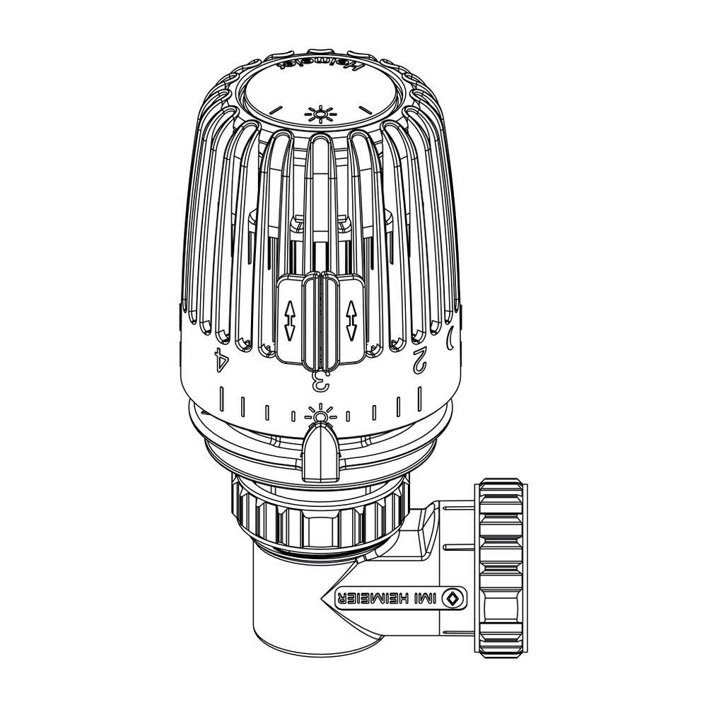 IMI Heimeier Thermostat-Kopf Set WK, Winkelform, für Ventilheizkörper mit M30x1,5, Weiß