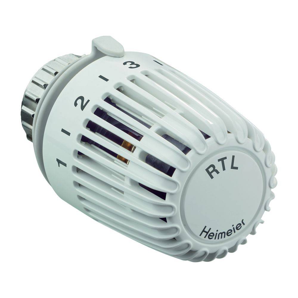 IMI Heimeier Thermostat-Kopf RTL gerade, Einstellbereich 0-50 Grad C, Weiß