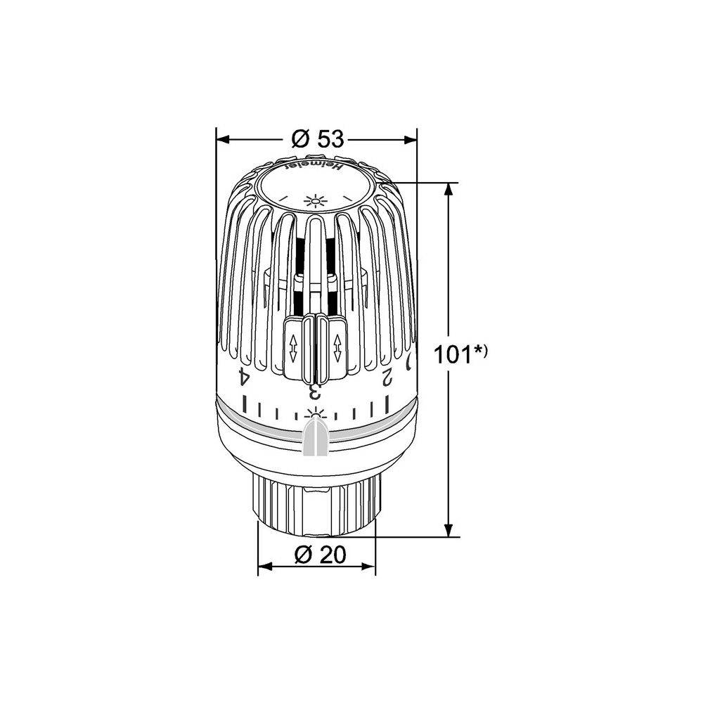 IMI Heimeier Thermostat-Kopf VK, mit Direktanschluss für Klemmverbindung VHK, Weiß