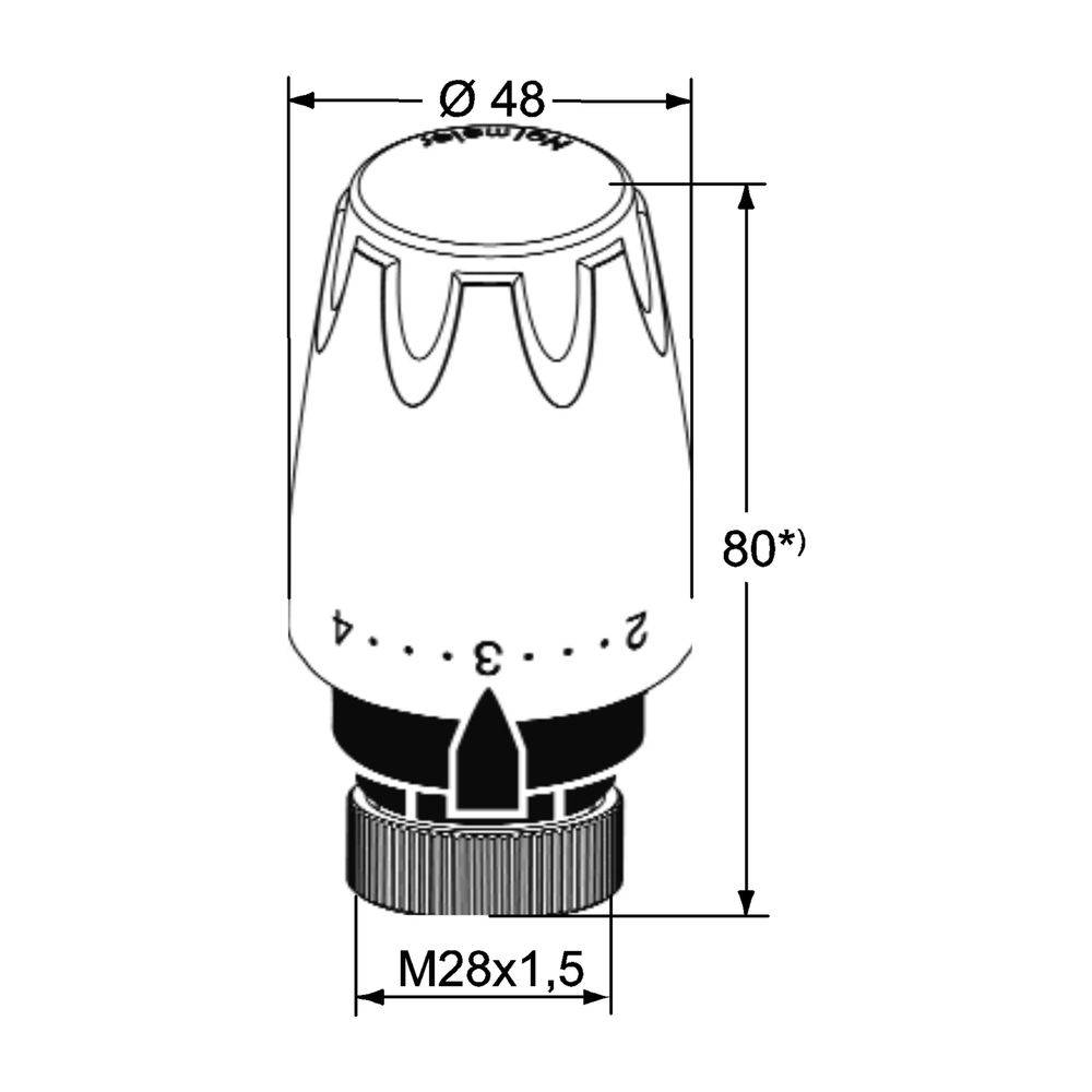 IMI Heimeier Thermostat-Kopf DX, mit Direktanschluss für TA M28x1,5
