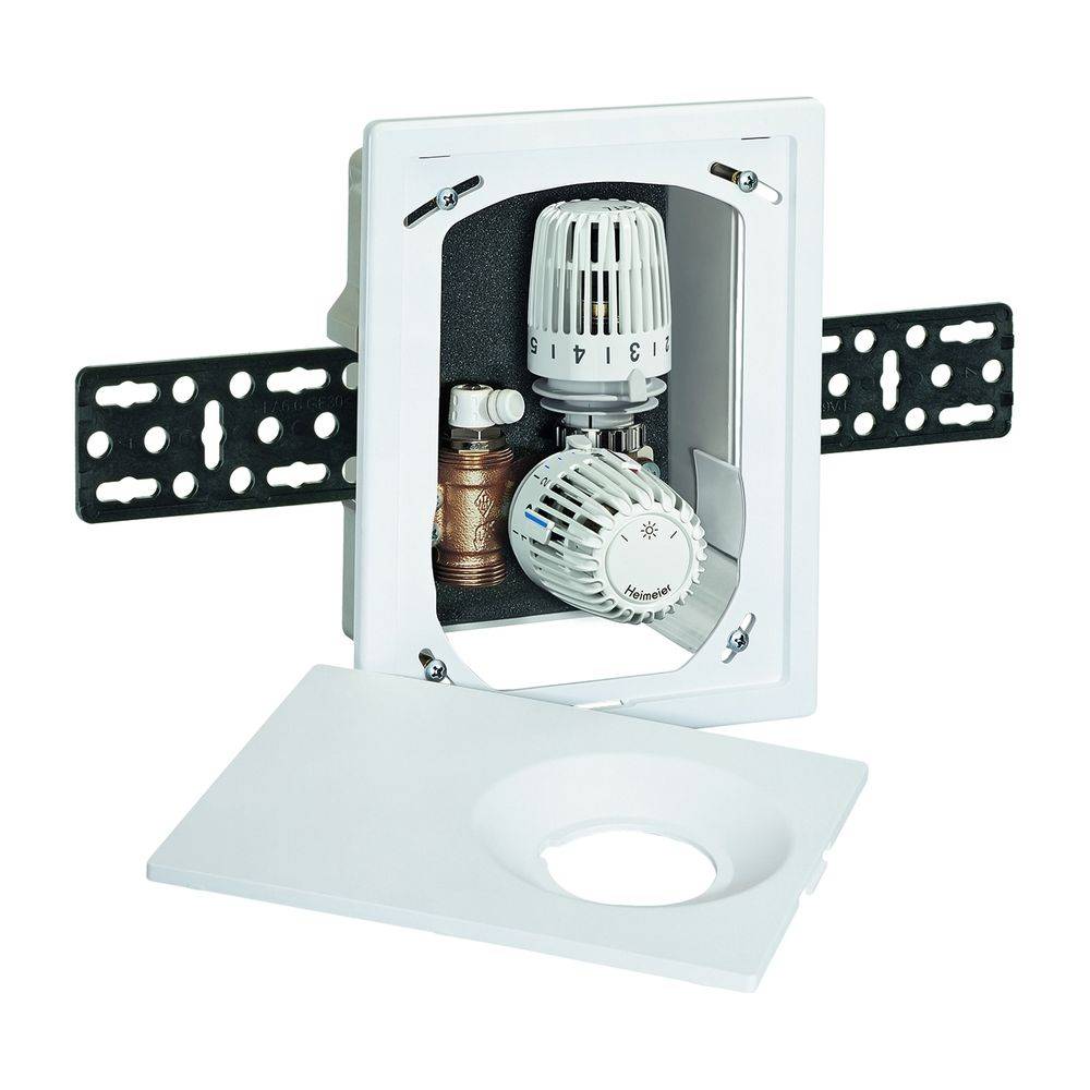 IMI Heimeier Unterputz-Kasten Multibox K-RTL mit Thermostatventil und Rücklauftemperaturbegrenzer, 60mm, G 3/4", Weiß