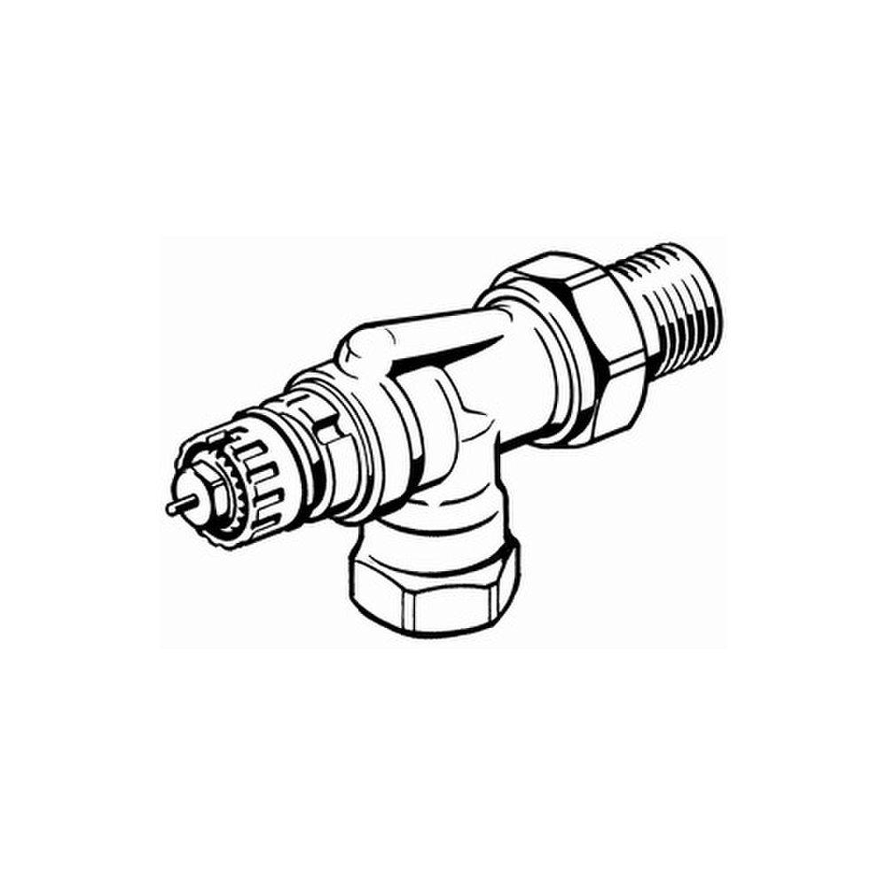 Danfoss Ventilgehäuse RA-N 15 R 1/2", Axial (UK), matt vernickelt