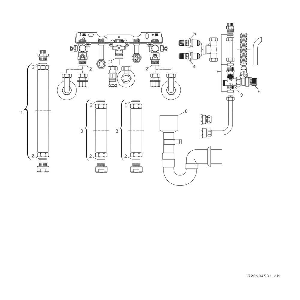 Bosch Installationszubehör, Nr. 615/2.1, Installationssatz Aufputz ST 120, 160