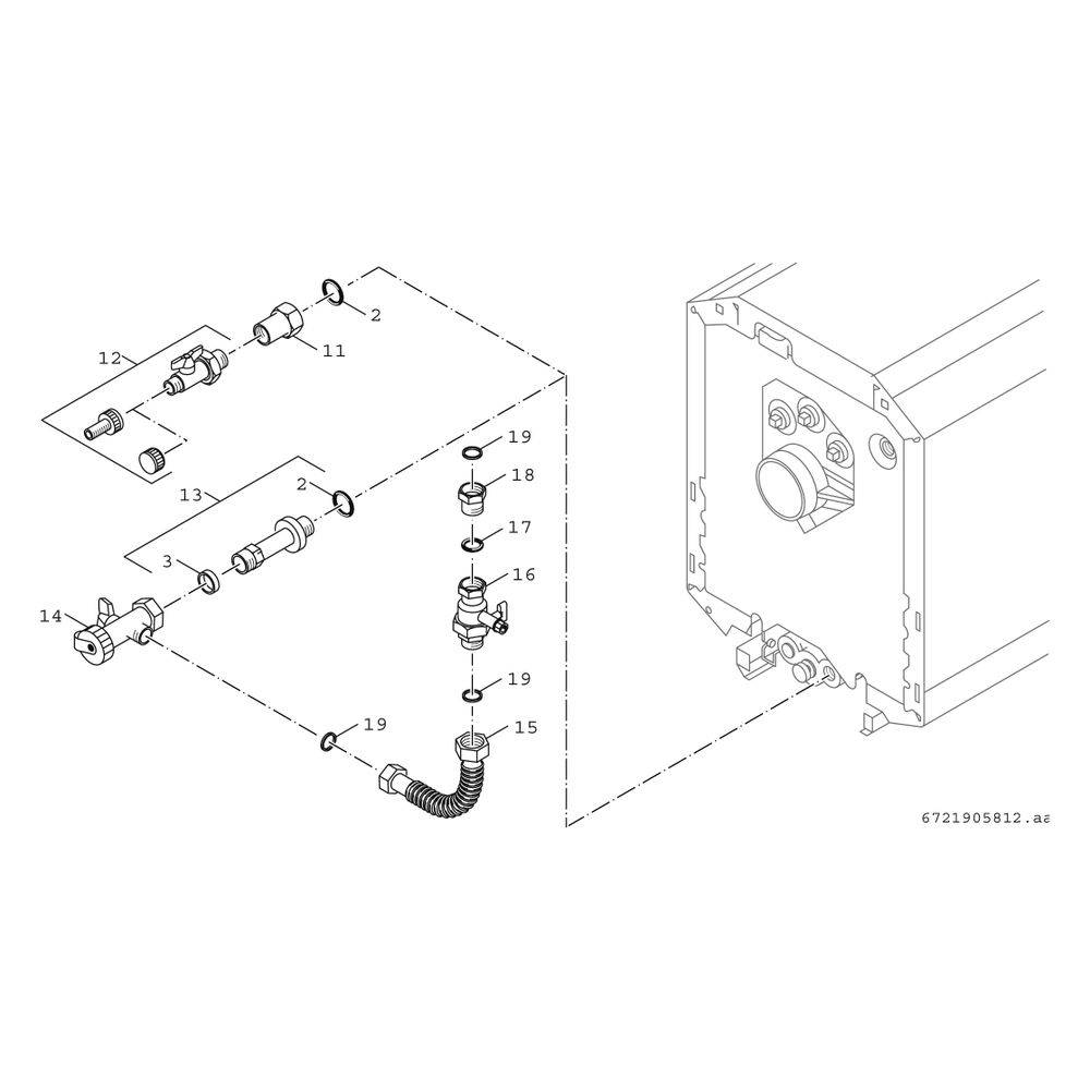 Bosch Installationszubehör KES 2 Kesselentleerungsset mit KFE-Ventil