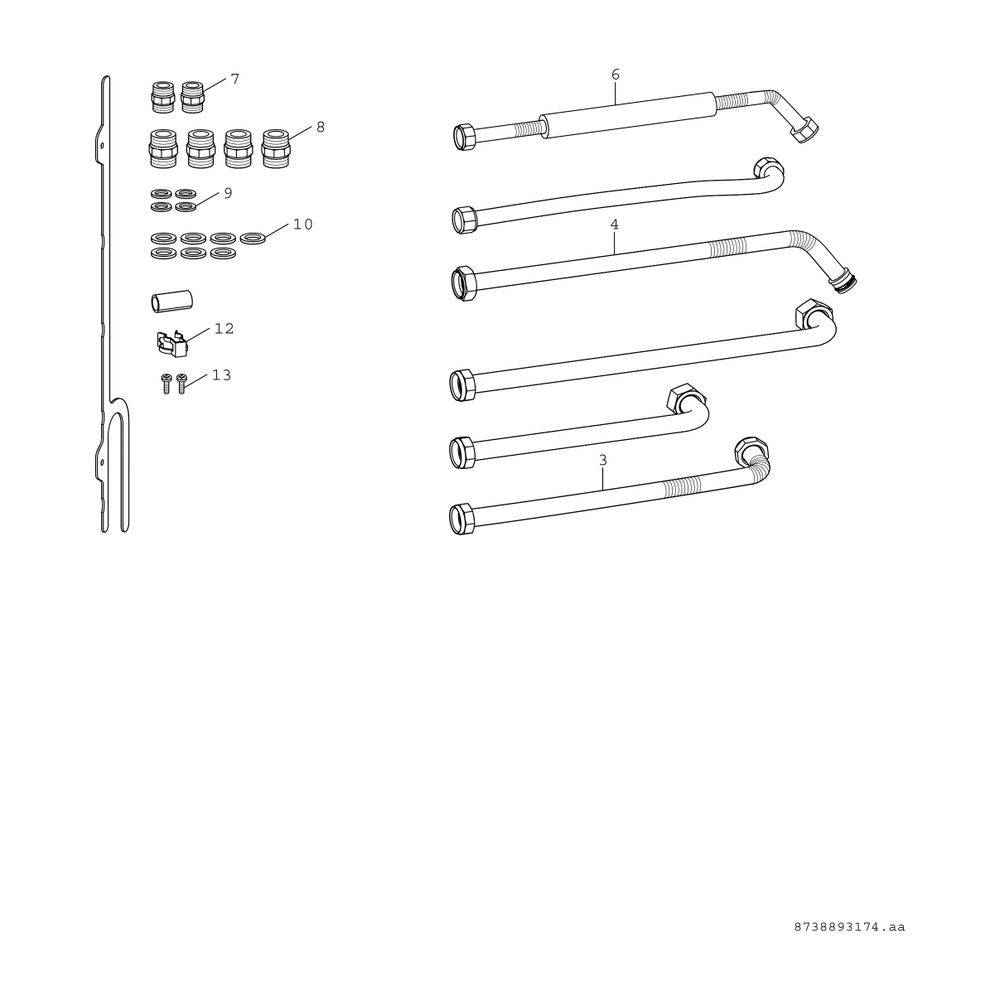 Bosch Installationszubehör CS 10 Anschlusssatz horizontal Anschlusssatz, 1 Heizkreis