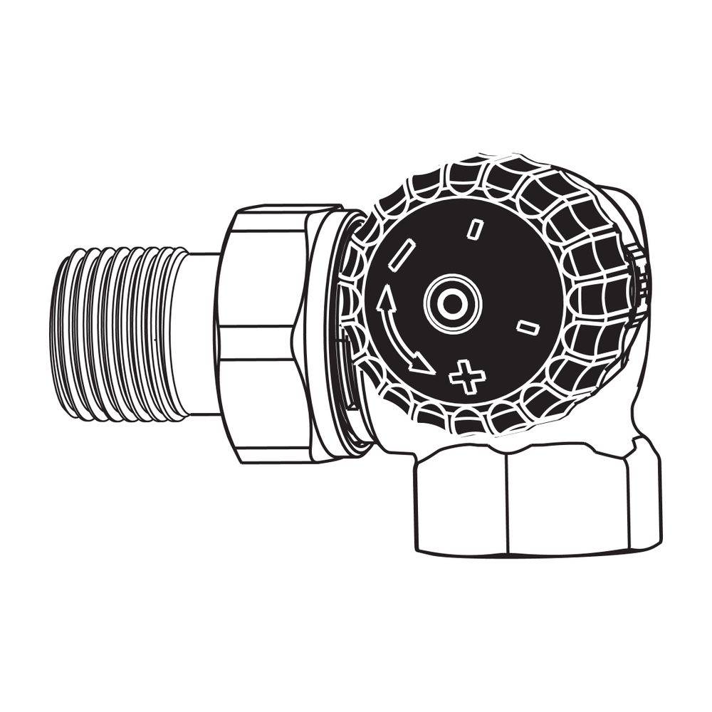 IMI Heimeier Thermostat-Ventilunterteil mit geregeltem Widerstand, Winkeleck rechts DN 15