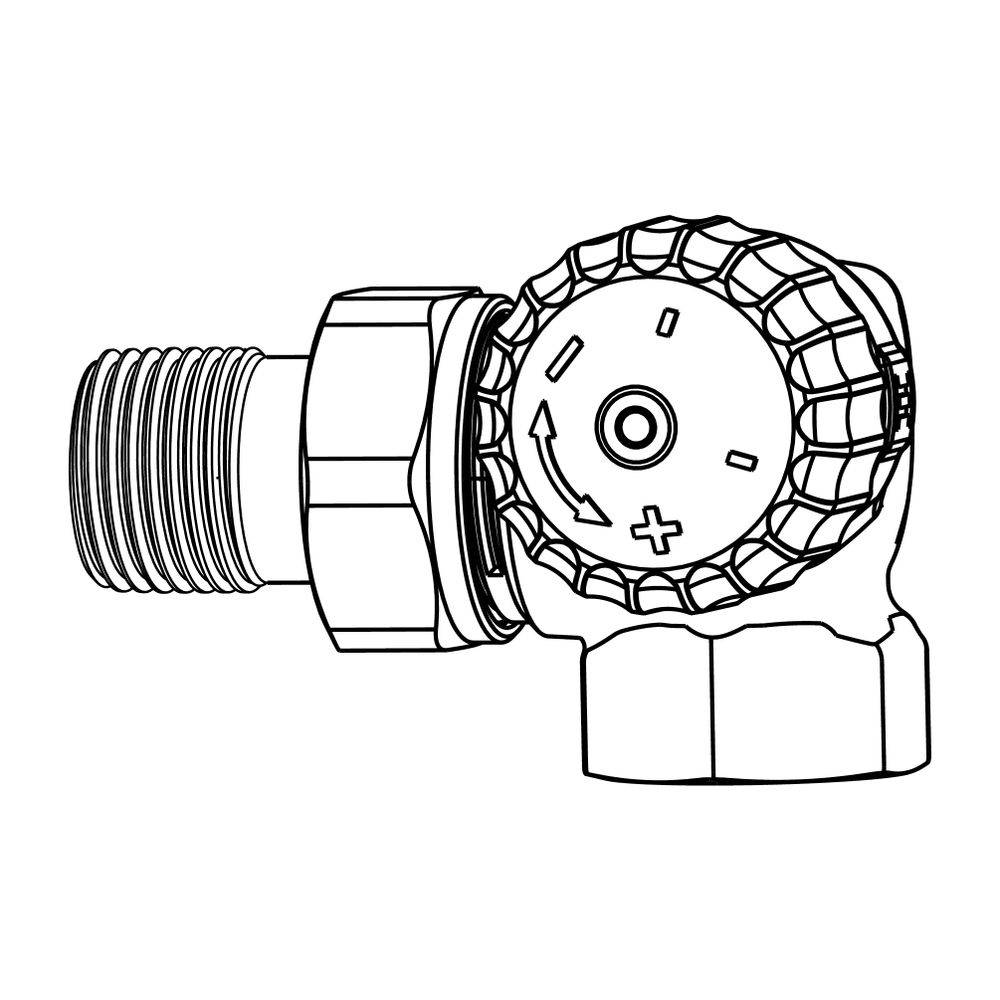 IMI Heimeier Thermostat-Ventilunterteil V-exact II, Winkeleck rechts DN 15