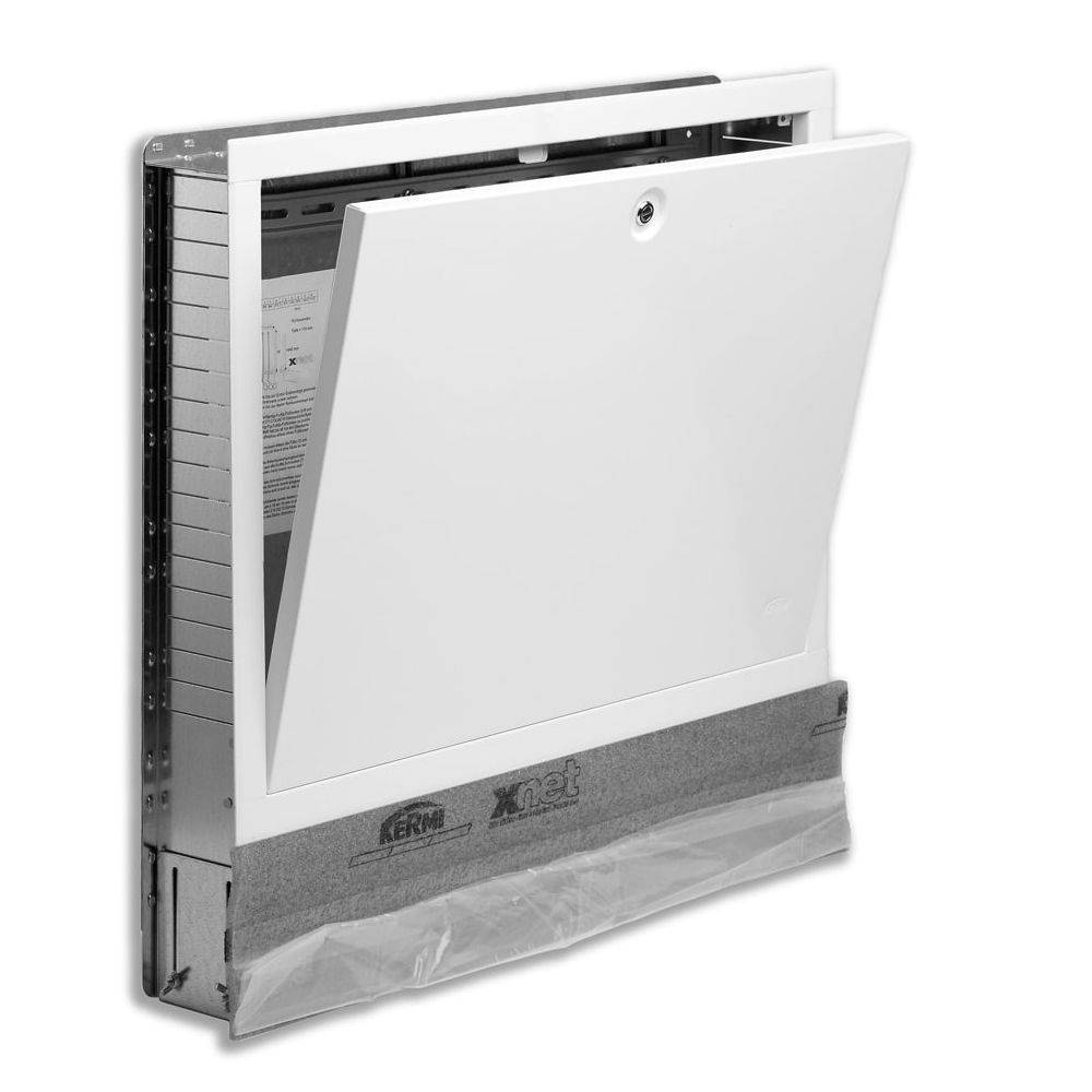 Kermi x-net Verteilerschrank US-L4 Unterputz, Breite 835mm, Tiefe 110-150mm, Höhe 710-780mm, Weiß RAL 9016