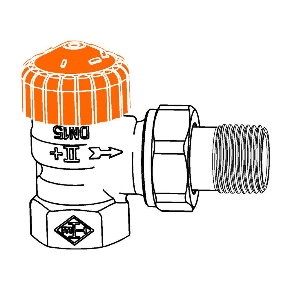 IMI Heimeier Thermostat-Ventilunterteil Eclipse, Eckform DN 20