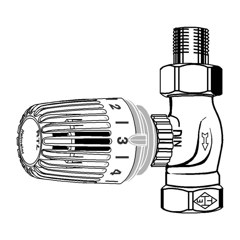 IMI Heimeier Rücklauftemperaturbegrenzer RTL Durchgangsform, Außengewinde R 1/2"