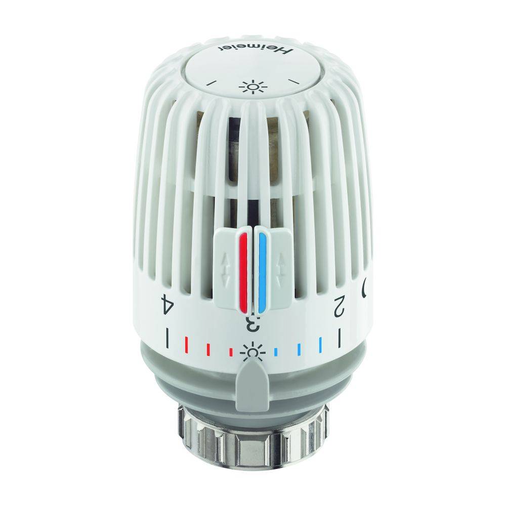 IMI Heimeier Thermostat-Kopf K, mit eingebautem Fühler und Nullstellung, Weiß