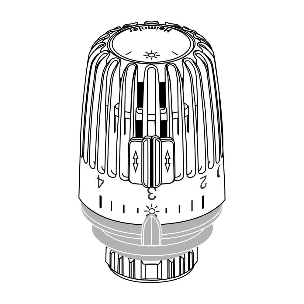 IMI Heimeier Thermostat-Kopf K, mit eingebautem Fühler und Nullstellung, Weiß