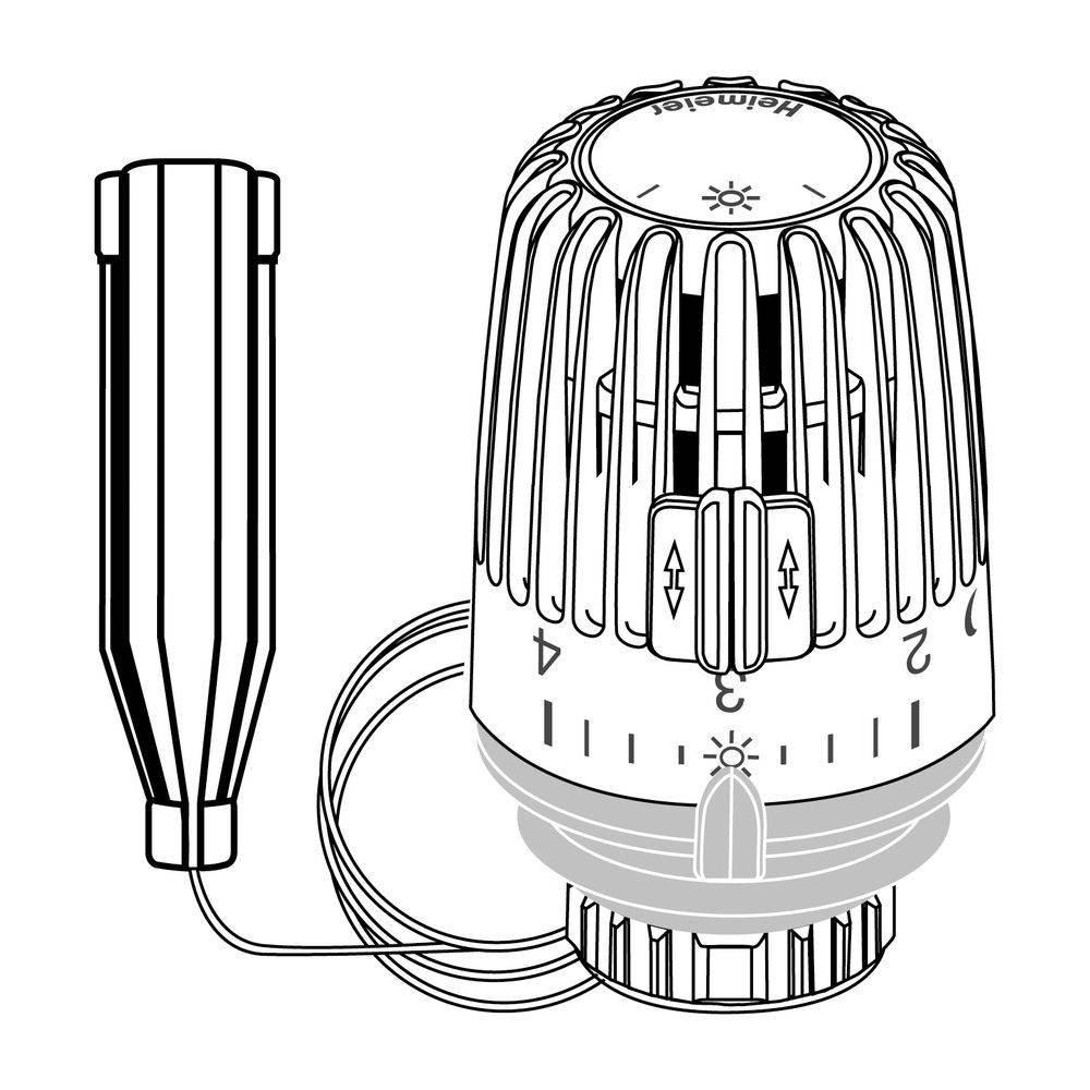 Heimeier Thermostat-Kopf K Kapillarrohr 2 m, Standard, weiß