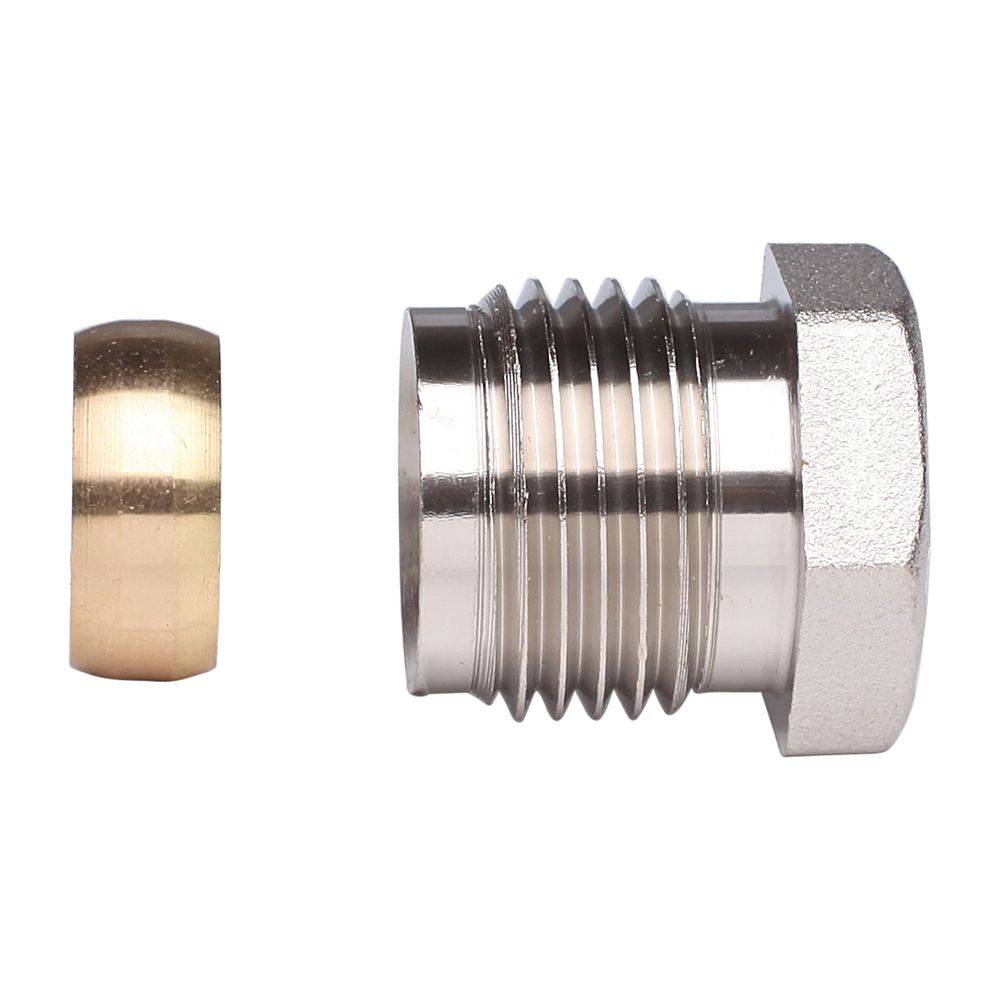 Danfoss Klemmverbinder, R 1/2" Außengewinde auf 15mm, für Stahl- und Kupferrohre, vernickelt