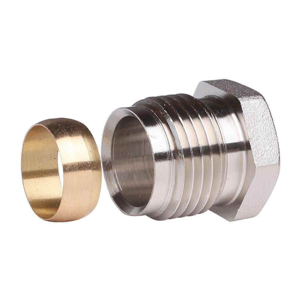 Danfoss Klemmverbinder, R 1/2" Außengewinde auf 15mm, für Stahl- und Kupferrohre, vernickelt
