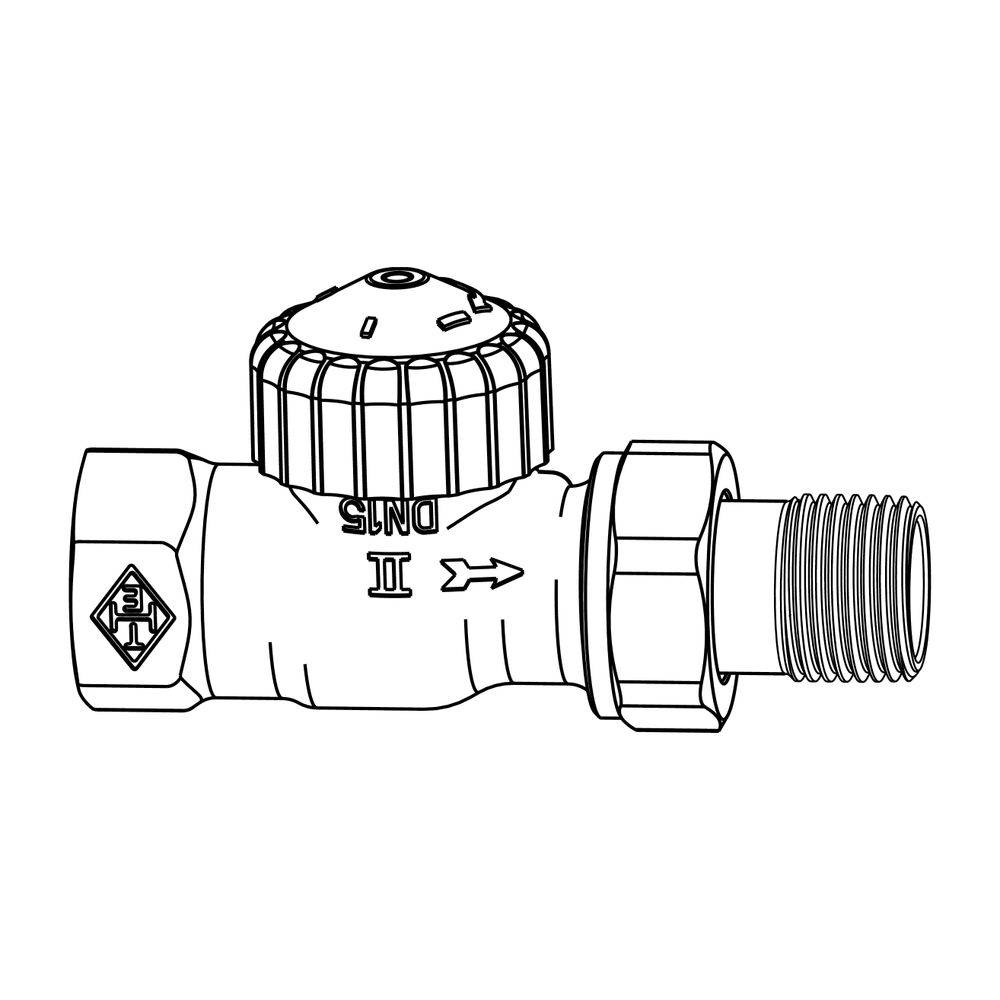 IMI Heimeier Thermostat-Ventilunterteil V-exact II, Durchgangsform DN 20, vernickelt